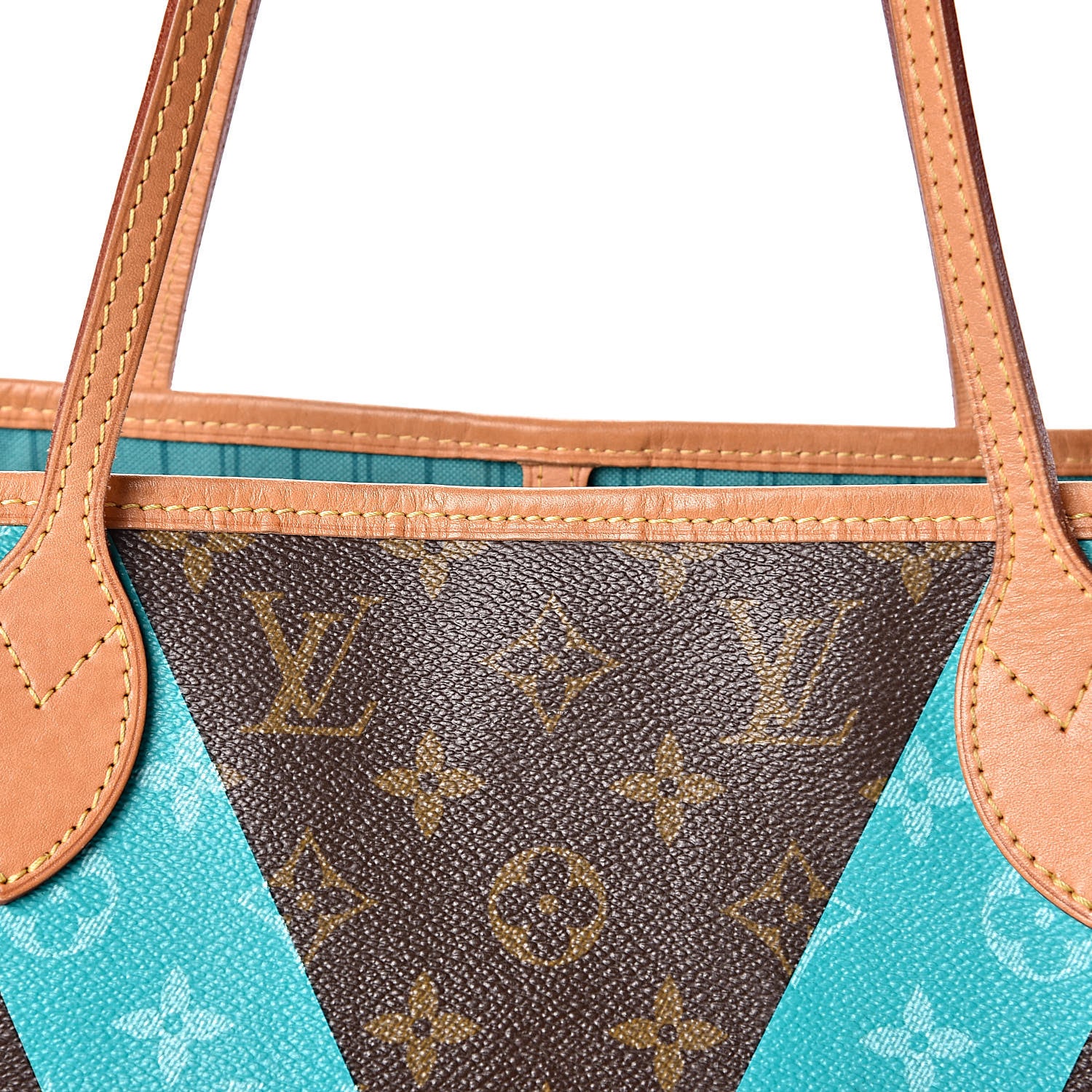 Louis Vuitton Monogram V Neverfull MM Turquoise 9 of 13