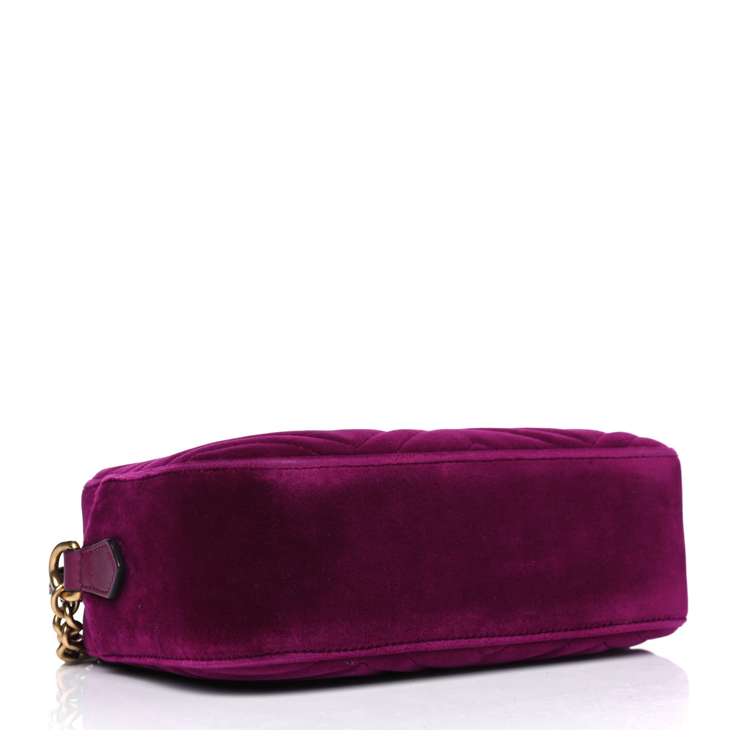 Gucci Velvet Matelasse Small GG Marmont Chain Shoulder Bag Fuchsia Violet Cyclamen 3 of 9