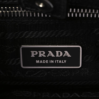 Prada Vitello Daino Embossed Logo Hobo Black 6 of 6