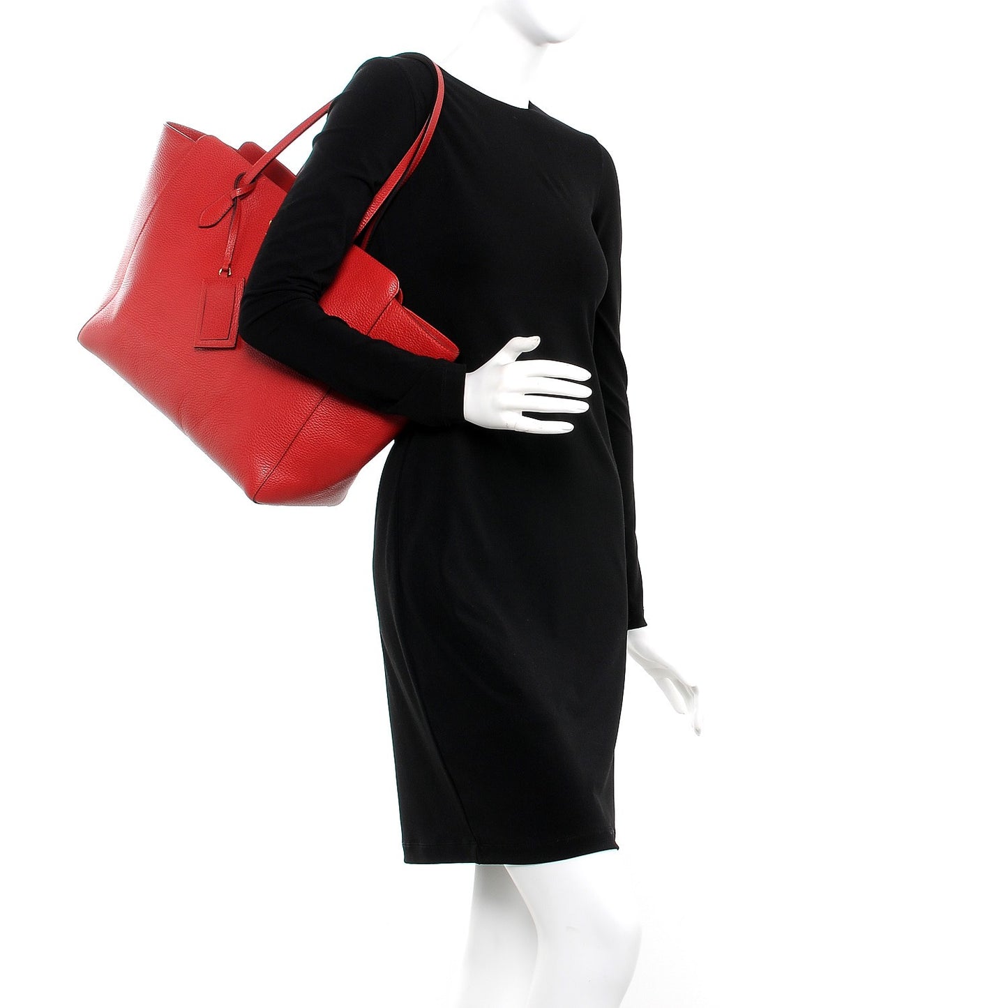 Dollar Calfskin Medium Swing Tote Red