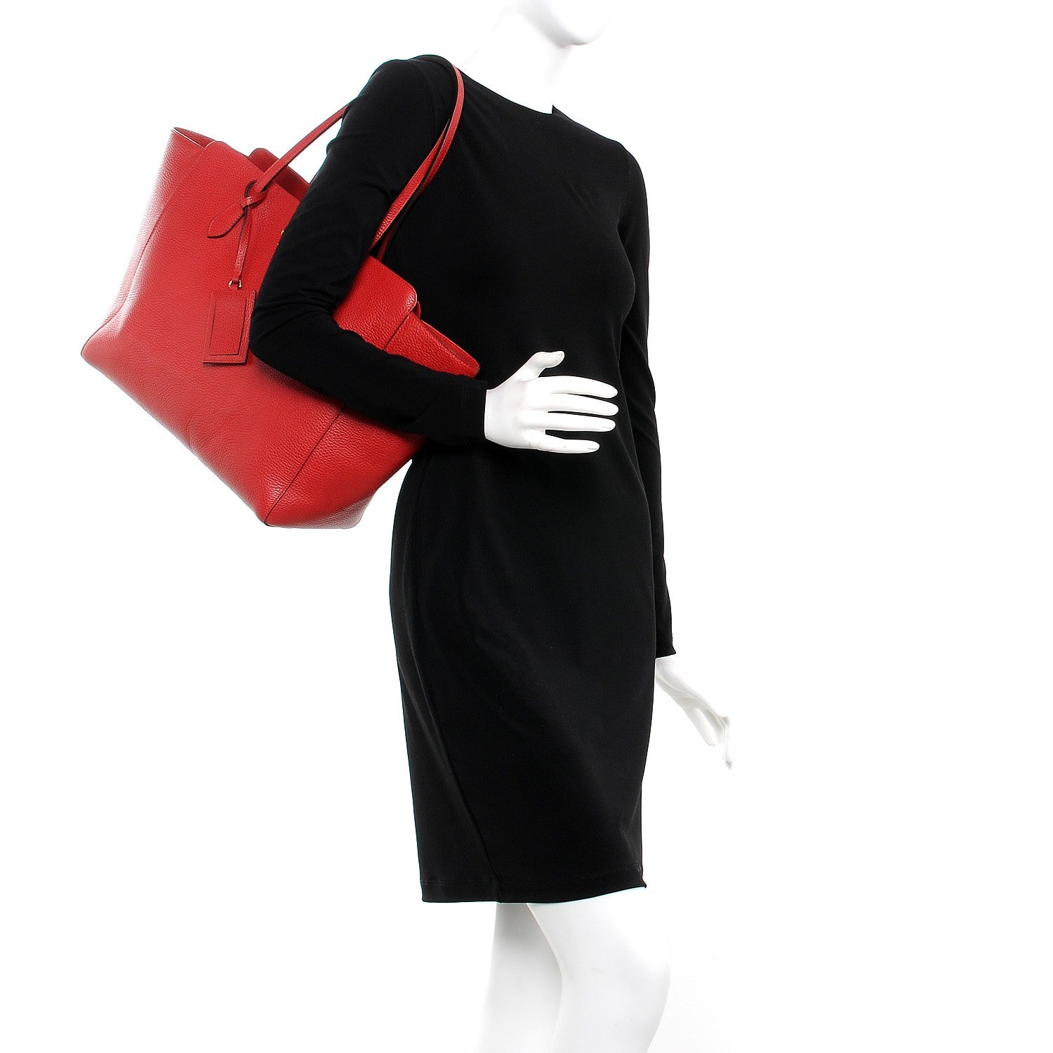 Gucci Dollar Calfskin Medium Swing Tote Red 2 of 6