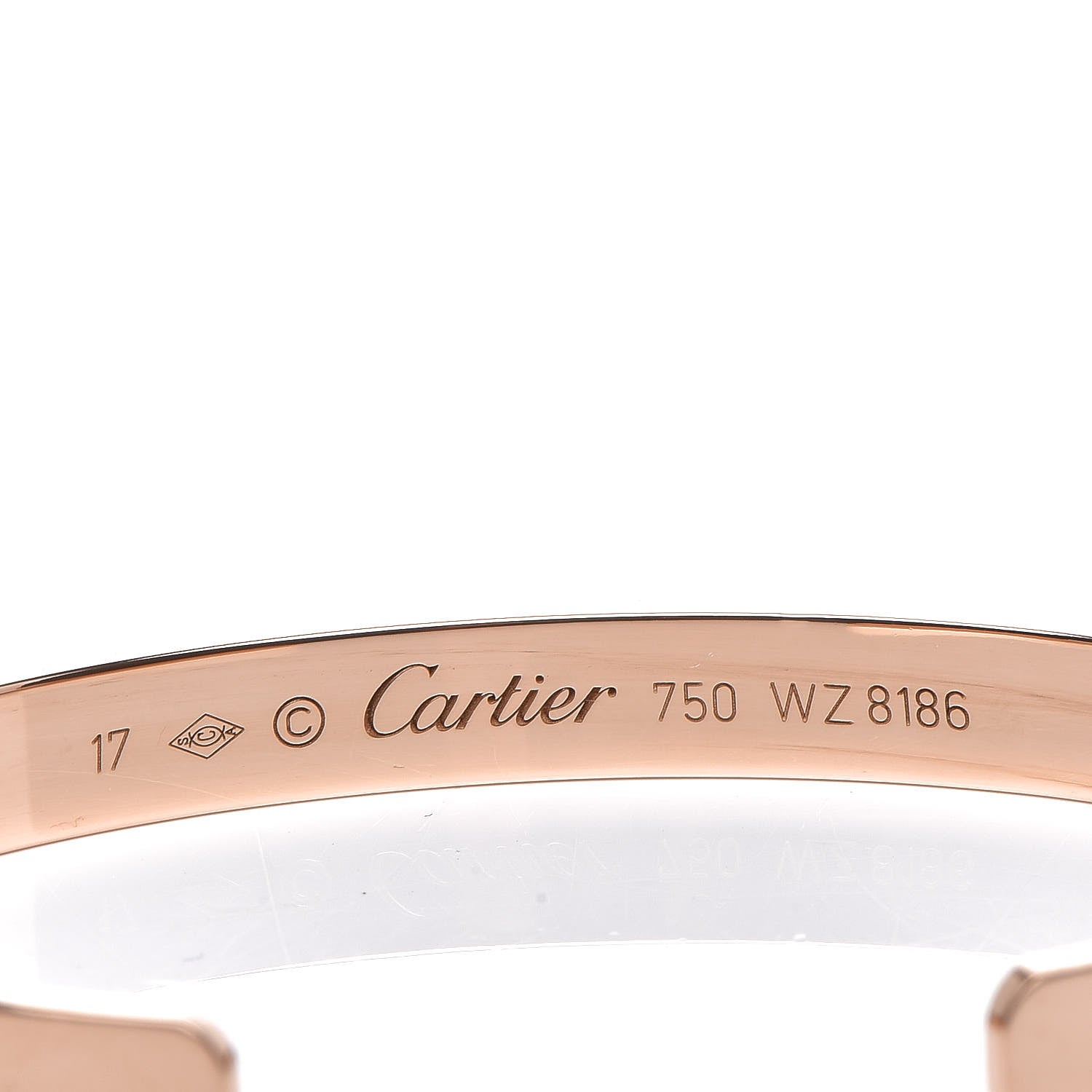 Cartier 18K Pink Gold LOVE Cuff Bracelet 17 4 of 5