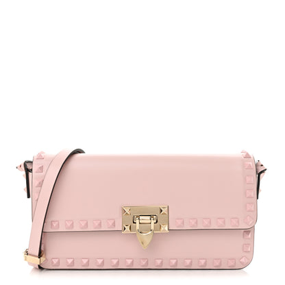 Valentino Garavani Smooth Calfskin Monochrome Rockstud Flip Lock Shoulder Bag Poudre 1 of 12