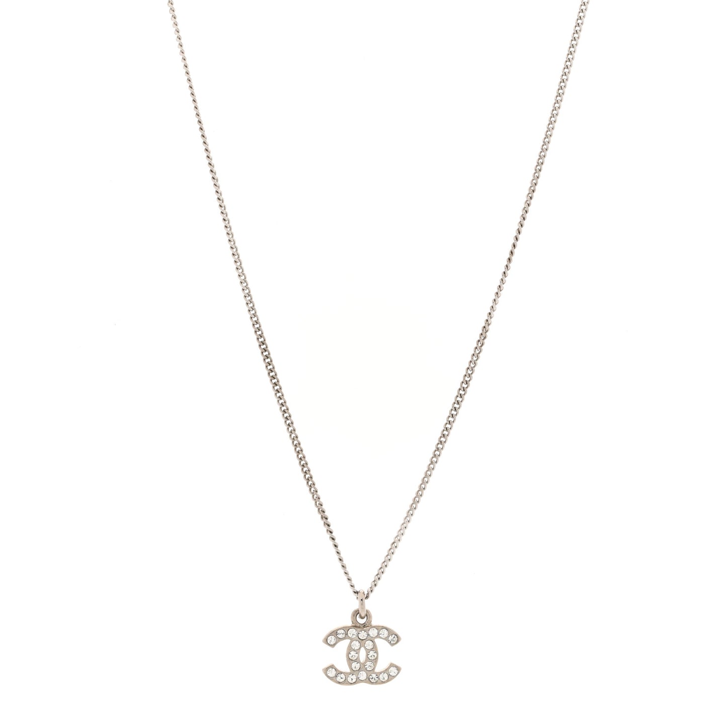 Crystal CC Necklace Silver