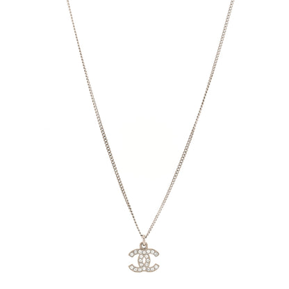Chanel Crystal CC Necklace Silver 1 of 4