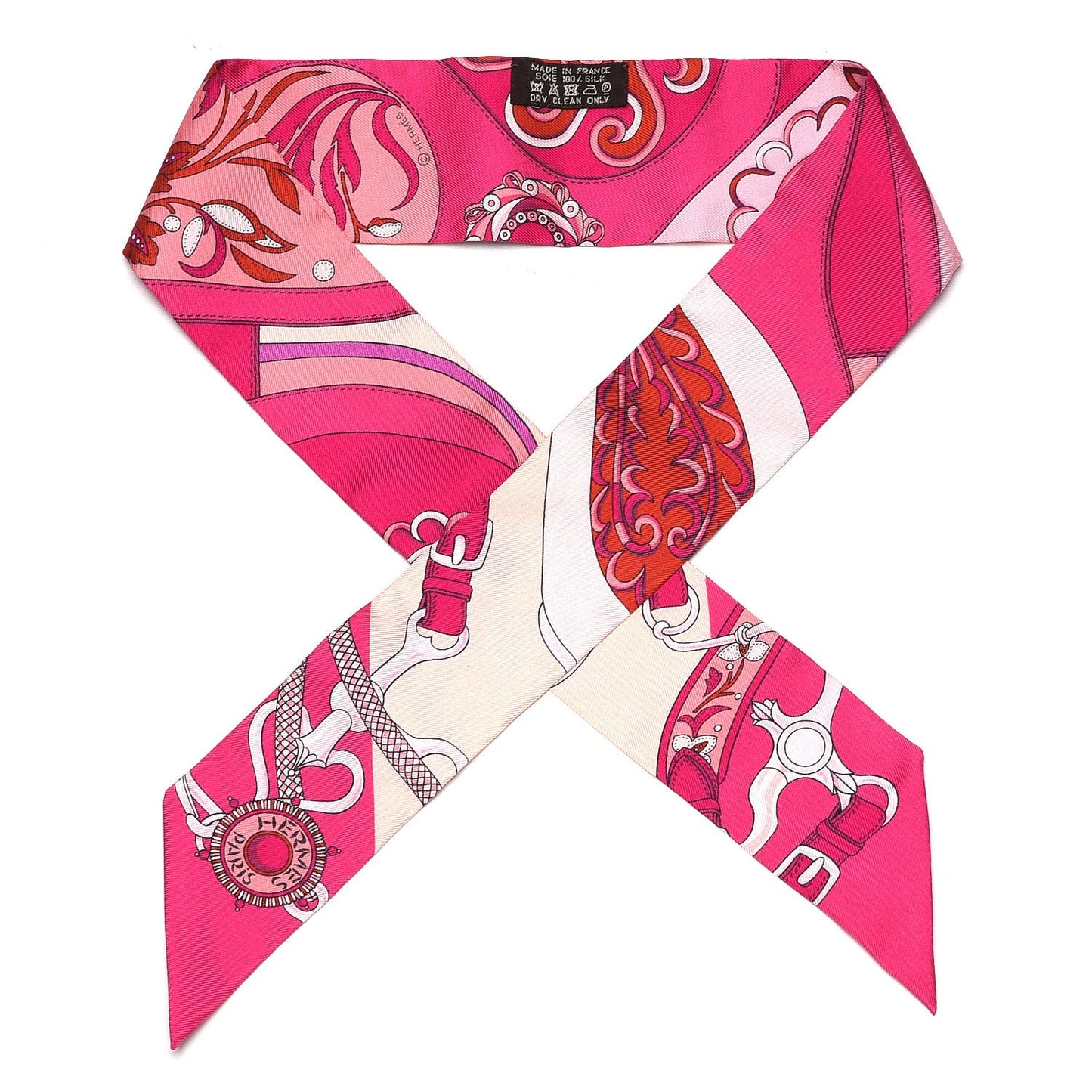 Silk Festival Des Amazones Twilly Fuchsia Nacre Rose