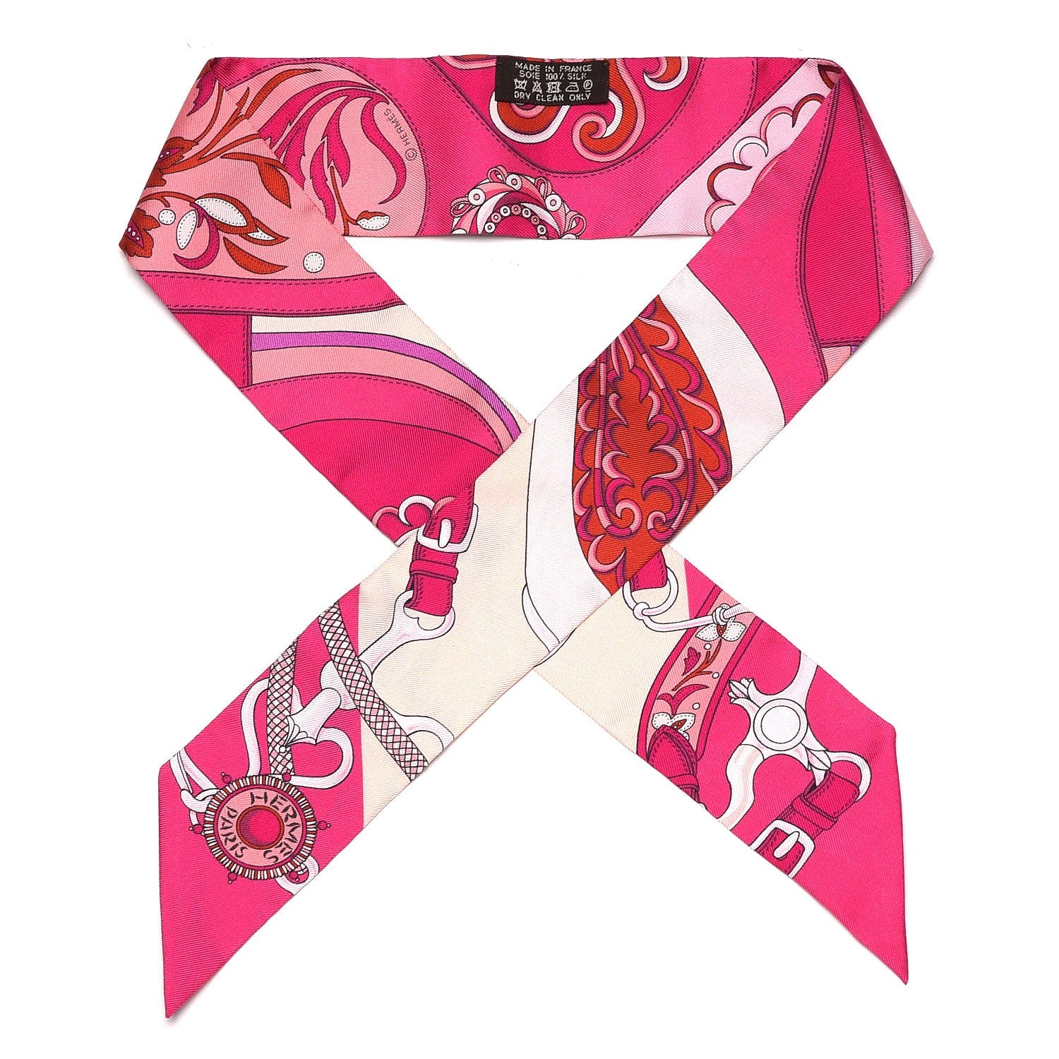 Hermes Silk Festival Des Amazones Twilly Fuchsia Nacre Rose 1 of 5