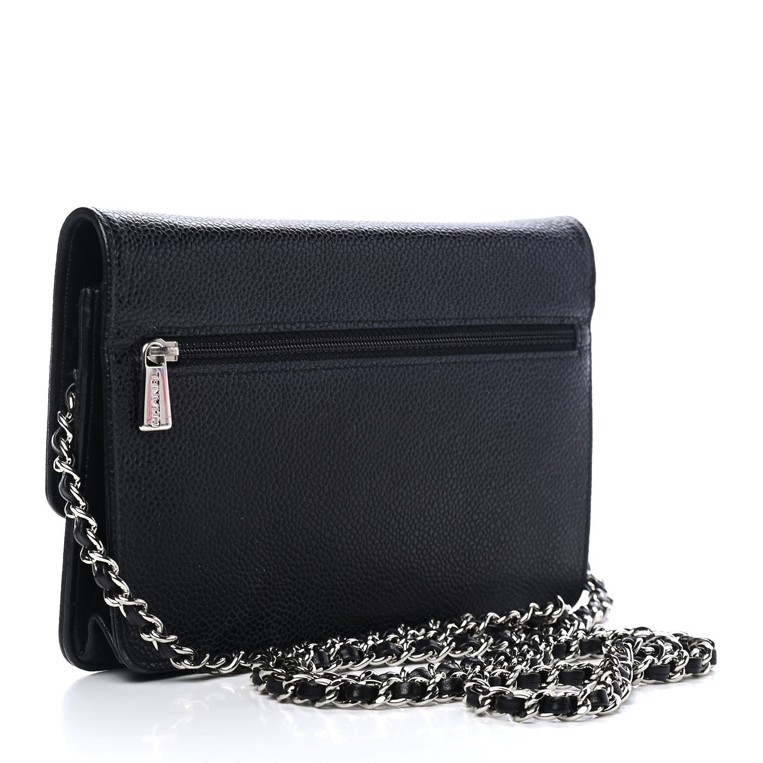Chanel Caviar Timeless CC Wallet On Chain WOC Black 3 of 10