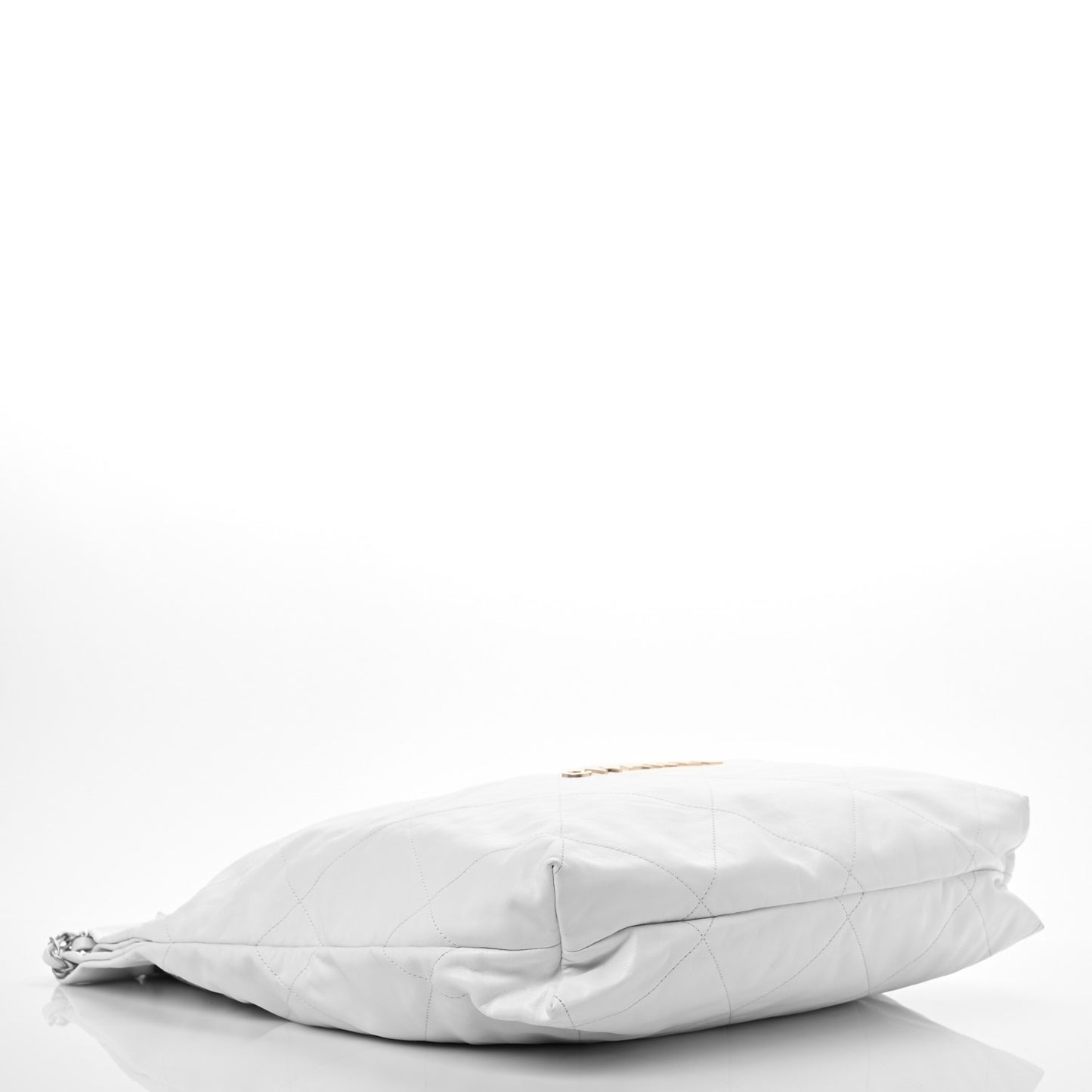 Shiny Calfskin Quilted Large Chanel 22 White