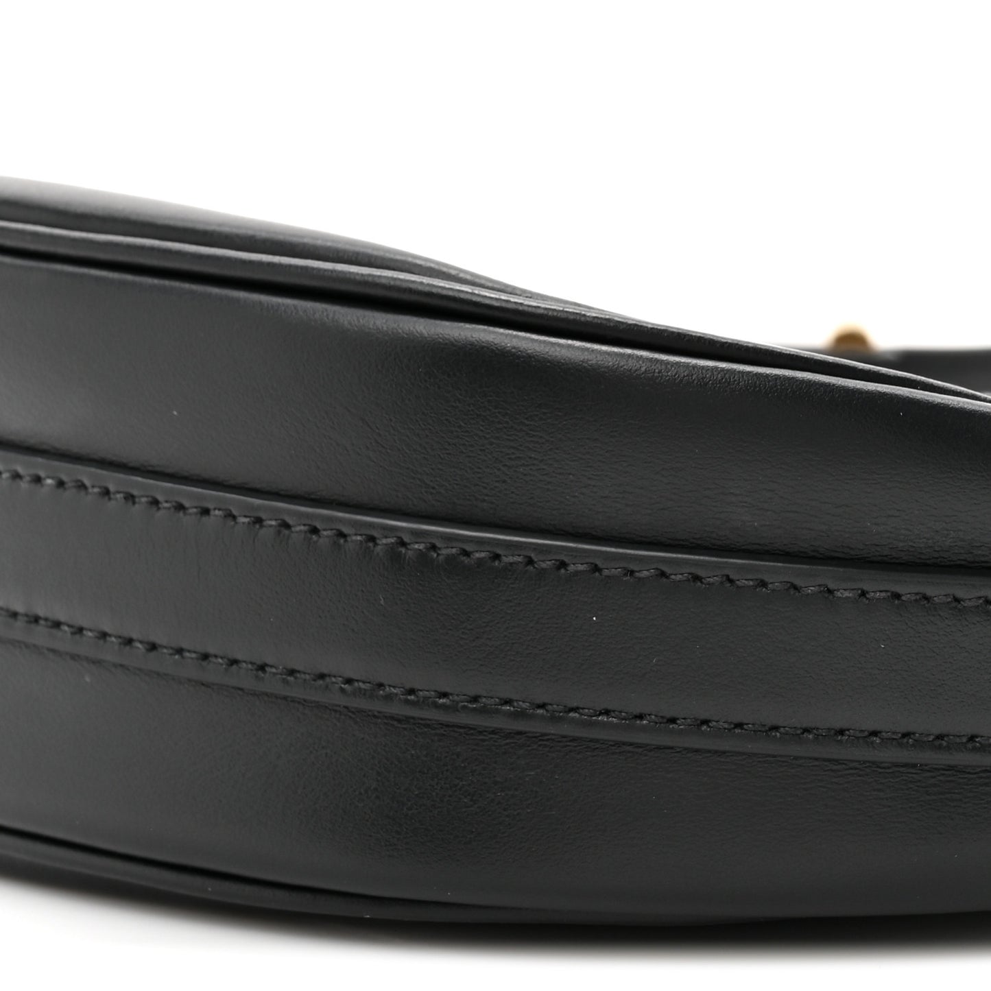 Soft Calfskin Arque Shoulder Bag Black