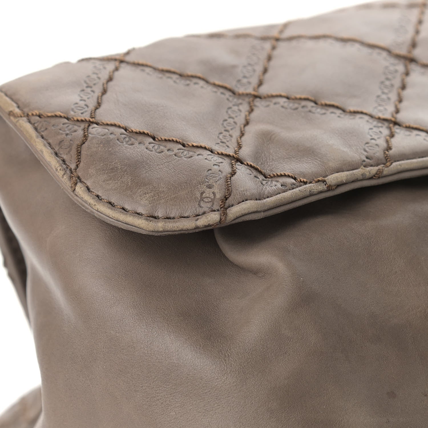 Chanel Calfskin CC Crave Tote Taupe 8 of 12