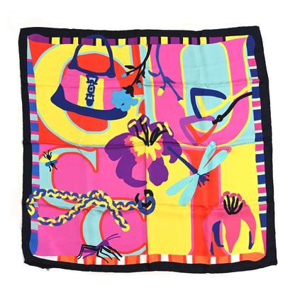 Gucci Silk Twill Guccissimo Square Scarf Fuxia Yellow 1 of 4