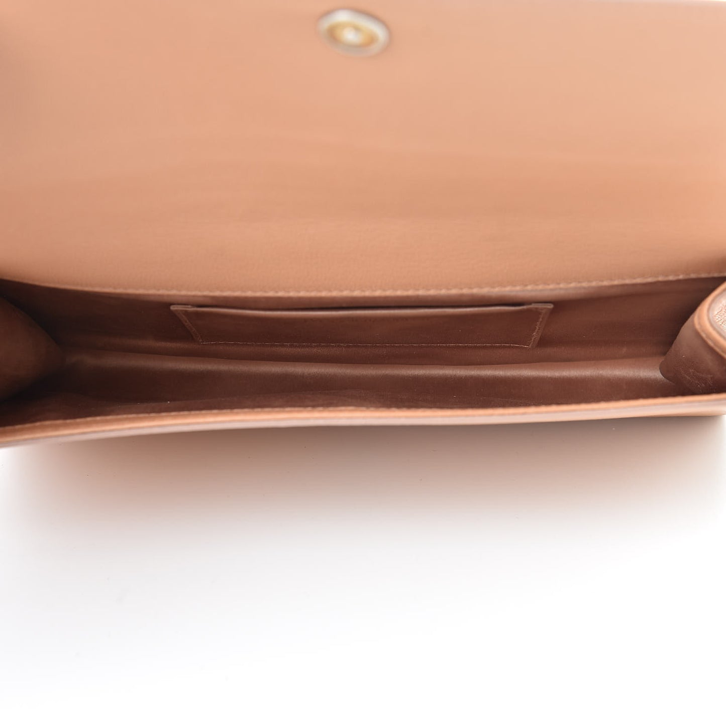 Chevre Small Belle de Jour Clutch Beige
