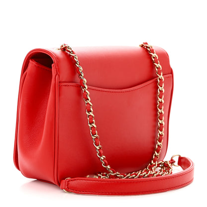 Chanel Lambskin CC Mania Flap Bag Red 3 of 12