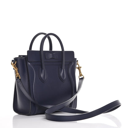 Celine Smooth Calfskin Nano Luggage Navy Blue 3 of 14