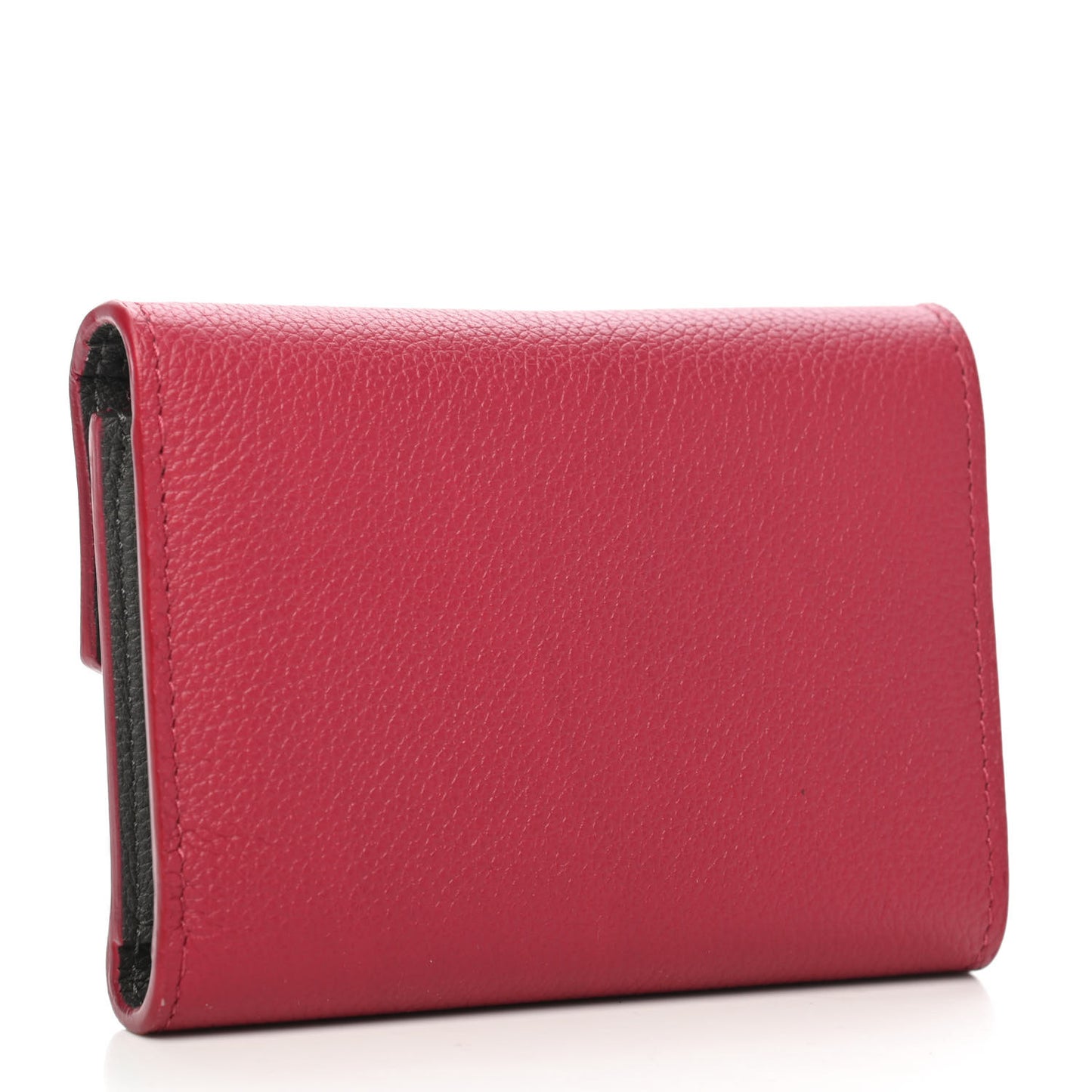Soft Calfskin My Lockme Compact Wallet Lie De Vin Etain Creme