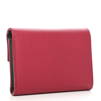 Louis Vuitton Soft Calfskin My Lockme Compact Wallet Lie De Vin Etain Creme 3 of 9