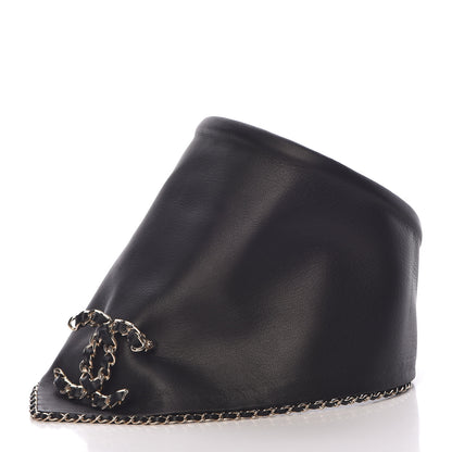 Chanel Lambskin Calfskin Chain CC Bandana Black Gold 3 of 12