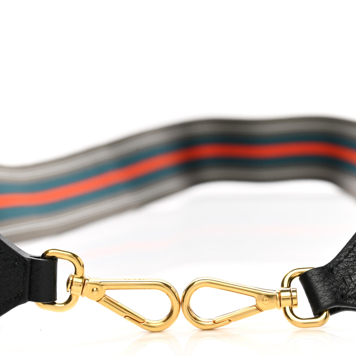 Vitello Daino Striped Fabric Shoulder Strap