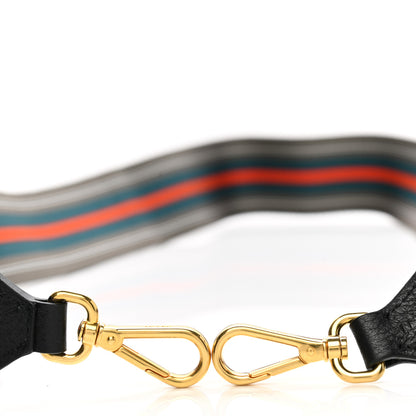 Prada Vitello Daino Striped Fabric Shoulder Strap 3 of 5