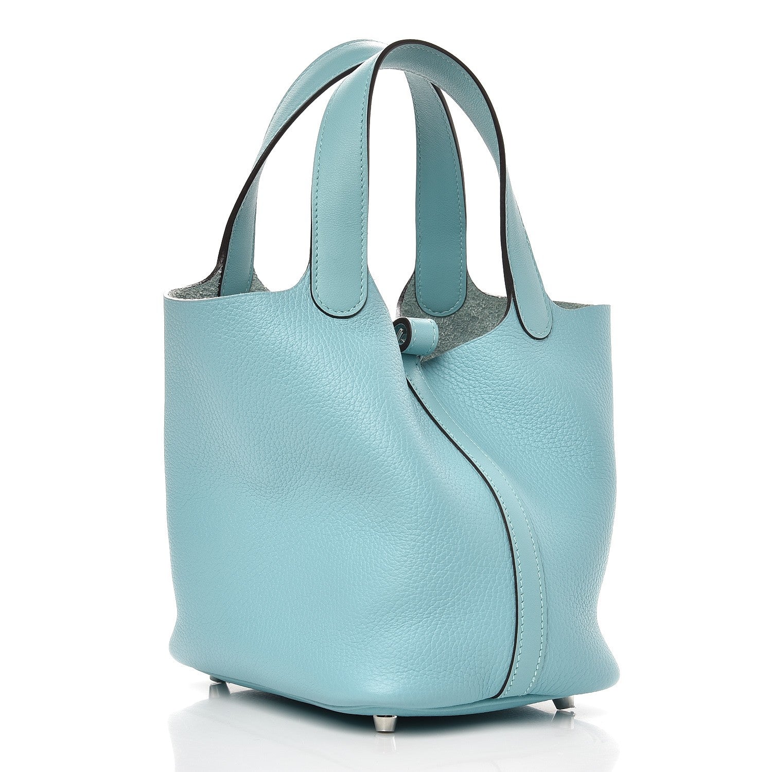 Hermes Taurillon Clemence Picotin Lock 18 PM Bleu Atoll 3 of 8