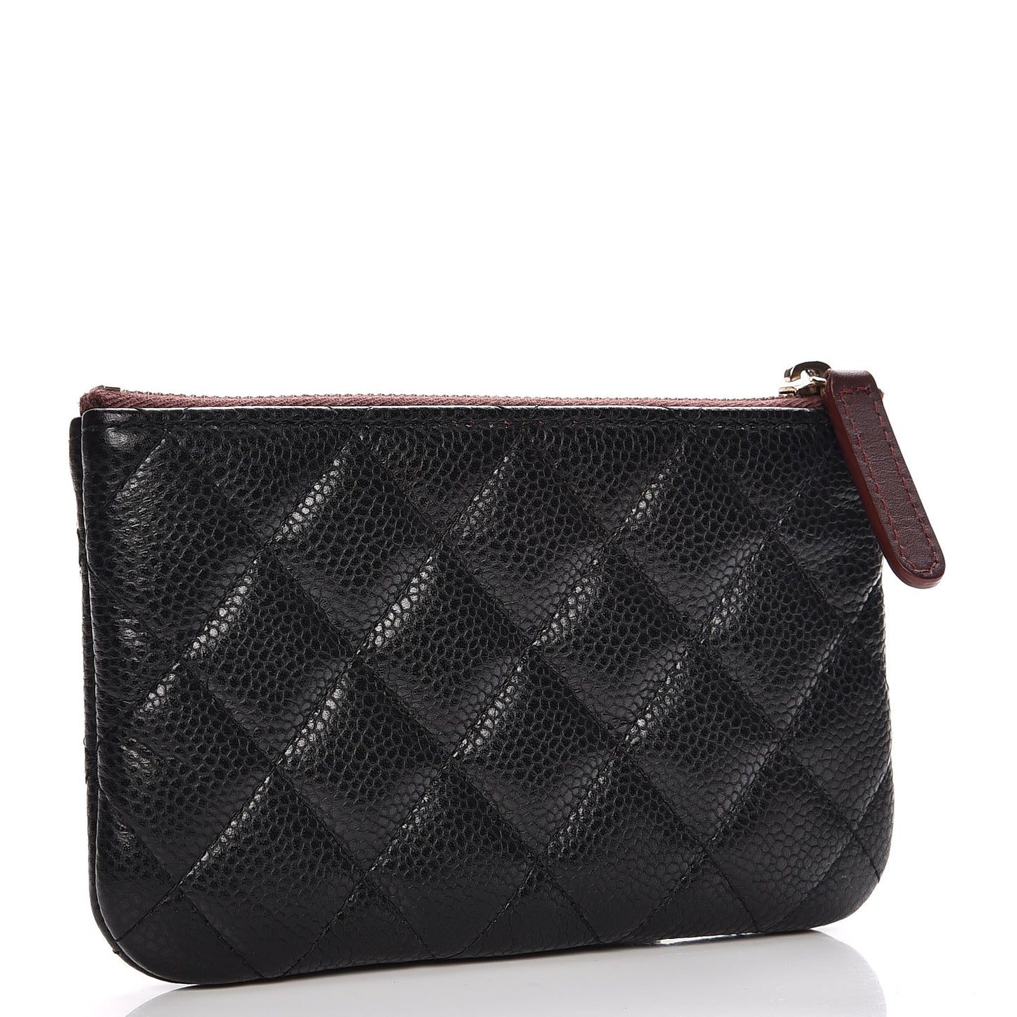 Caviar Quilted Small Cosmetic Case Black