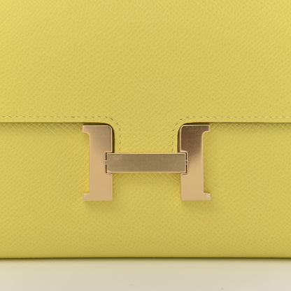 Hermes Epsom Constance Long Wallet Lime 9 of 10