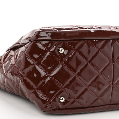 Chanel Patent Quilted Large Chic and Glitter Tote Dark Red 9 of 10