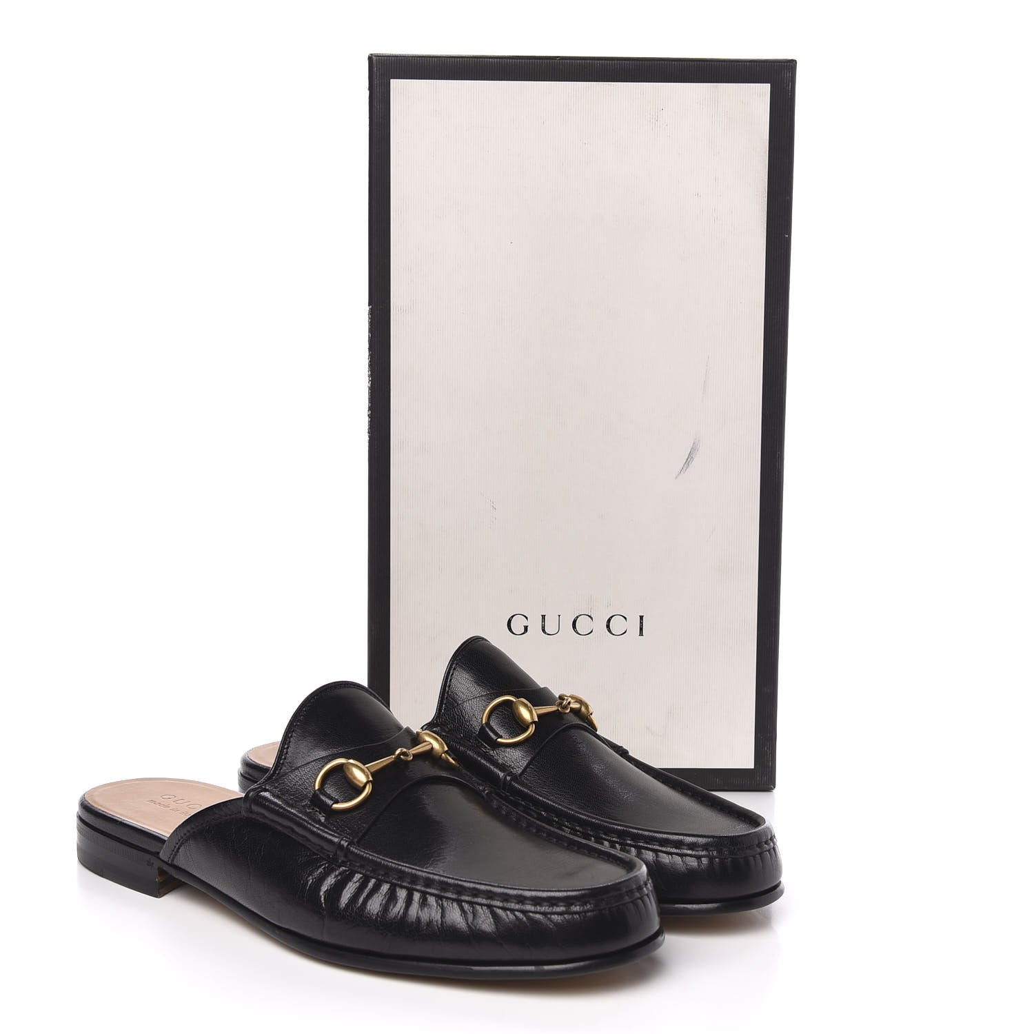 Gucci Goatskin Mens Horsebit Slippers 11 Black 9 of 9