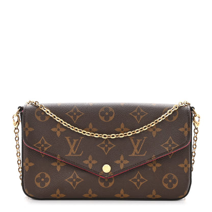 Louis Vuitton Monogram Pochette Felicie Chain Wallet Fuchsia 3 of 15