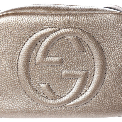 Gucci Metallic Pebbled Calfskin Small Soho Disco Bag Golden Beige 10 of 10