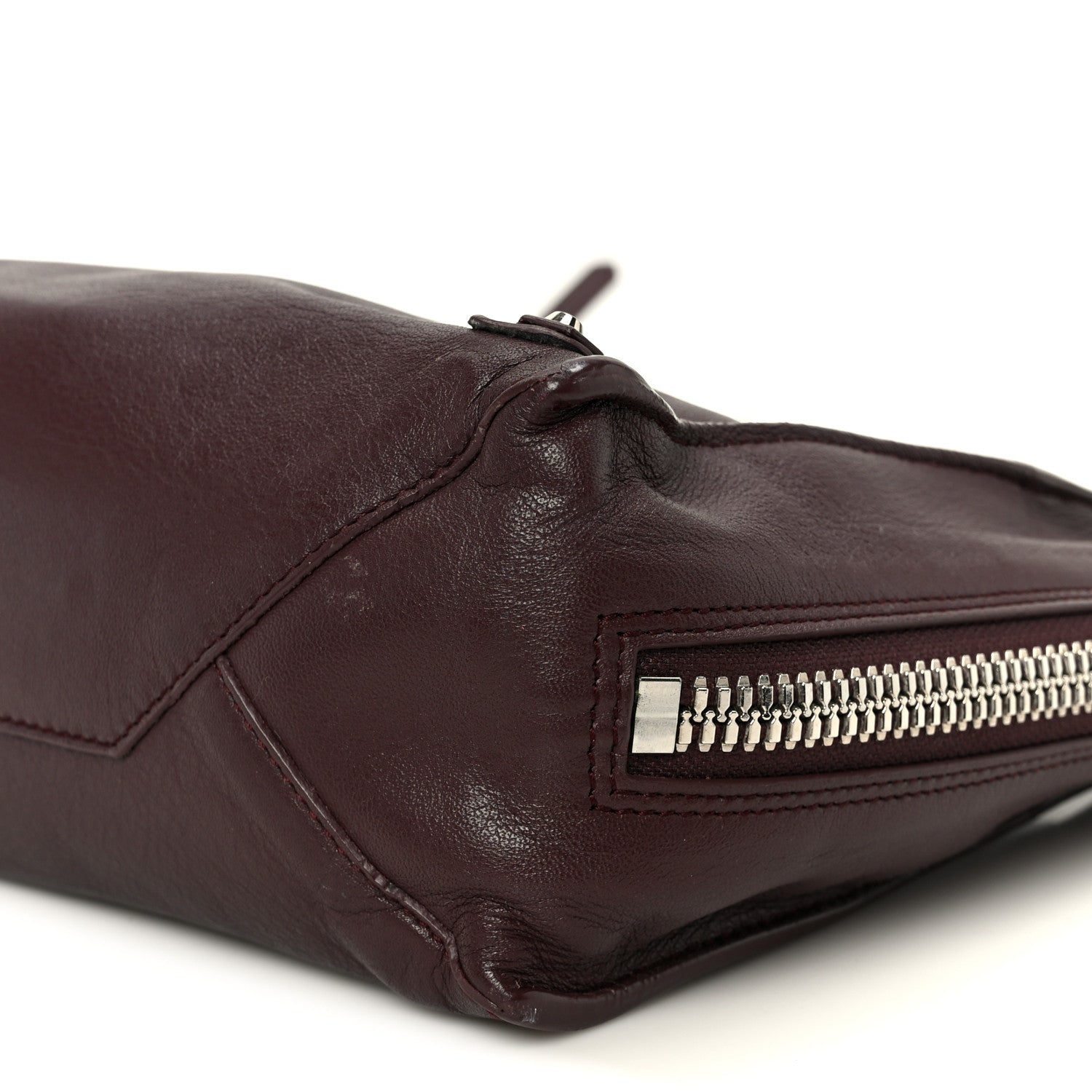 Balenciaga Calfskin Papier Mini A4 Zip Around Tote Rouge Aubergine 10 of 10