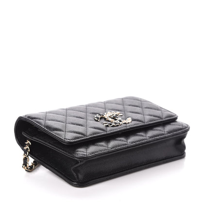 Chanel Caviar Quilted French New Wave Chain CC Wallet On Chain WOC Black 4 of 10