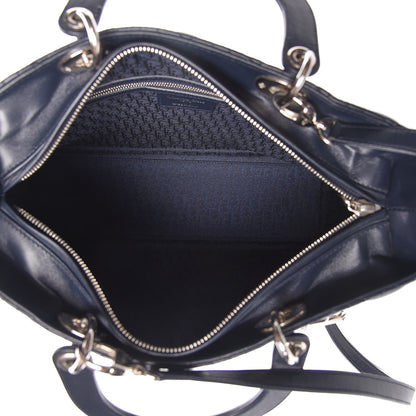 Christian Dior Lambskin Cannage Large Lady Dior Navy Blue 5 of 10