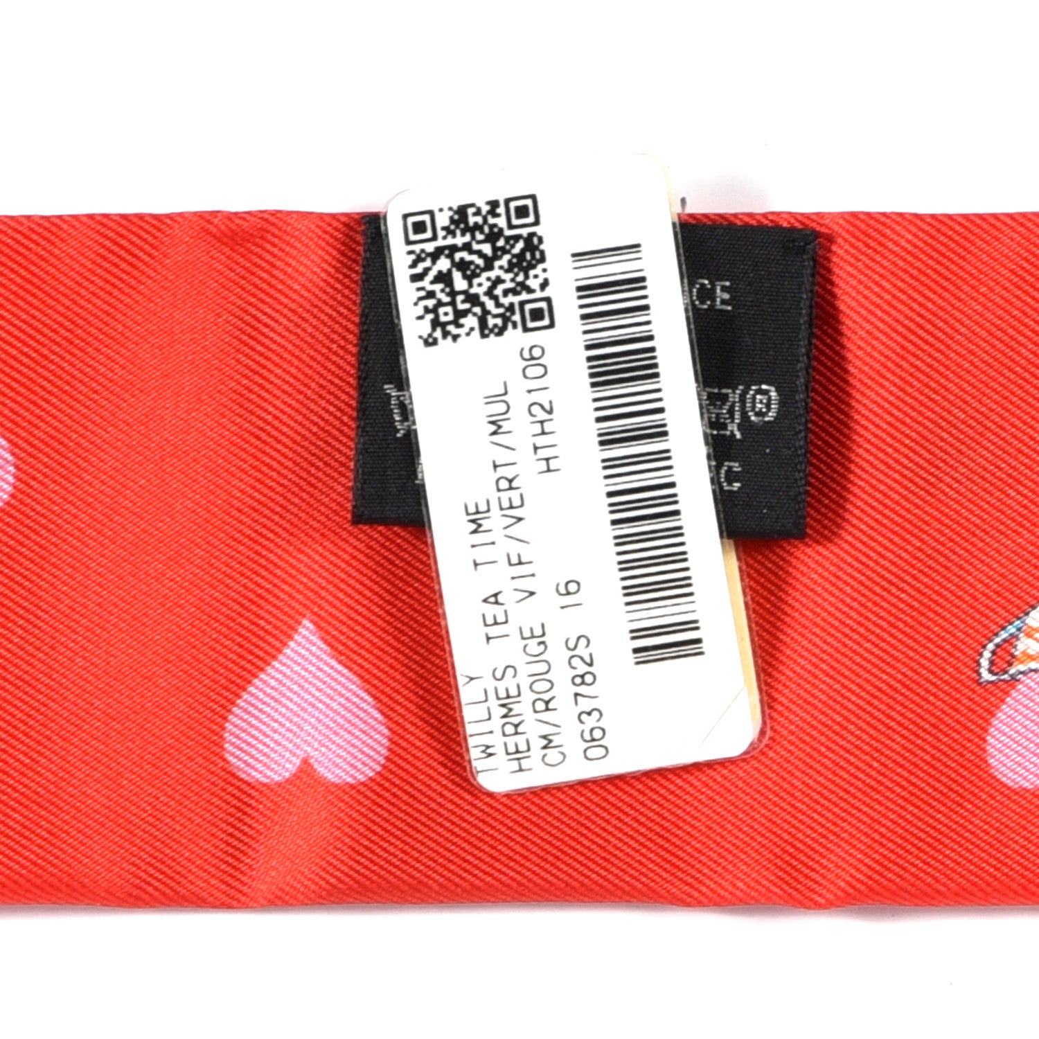 Hermes Silk Tea Time Twilly Rouge Vif Vert Multicolor 4 of 4