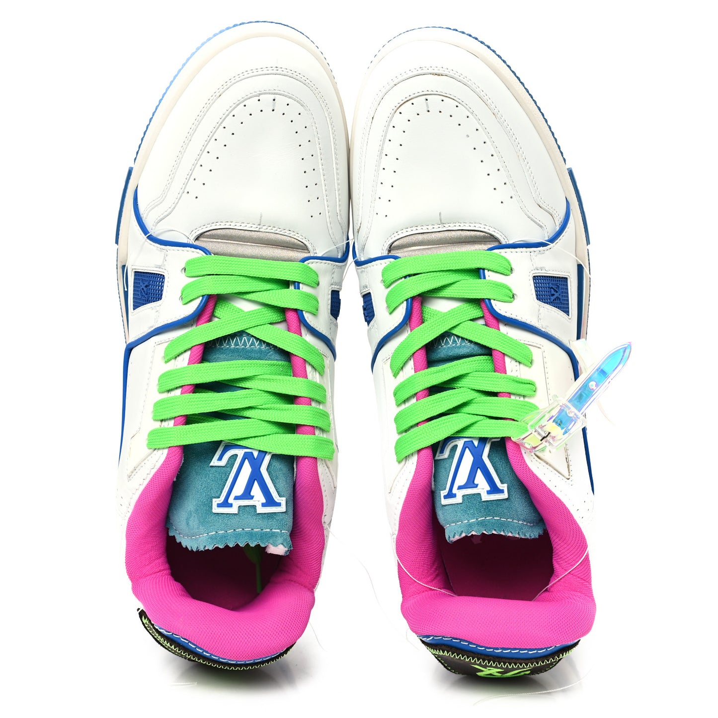 Calfskin Monogram Walk In The Park Mens LV Trainer Sneakers 9 Blue Multicolor