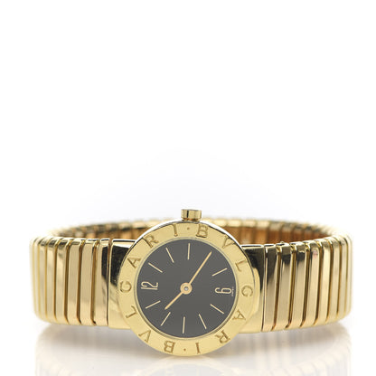 Bulgari 18K Yellow Gold 23mm Tubogas Quartz Watch Black 6 of 14