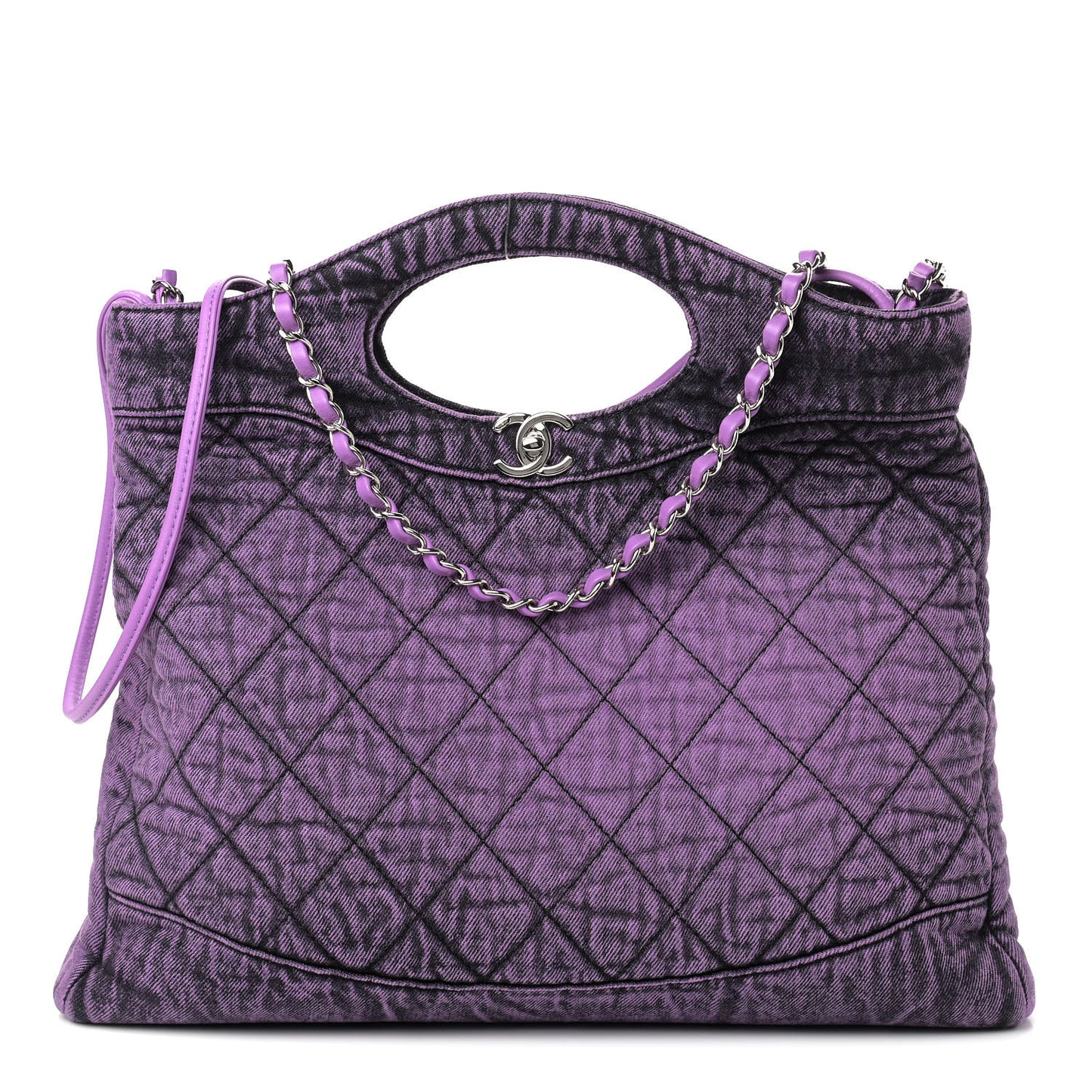 Denim Quilted Large 31 Denimpression Shopping Bag Purple Black