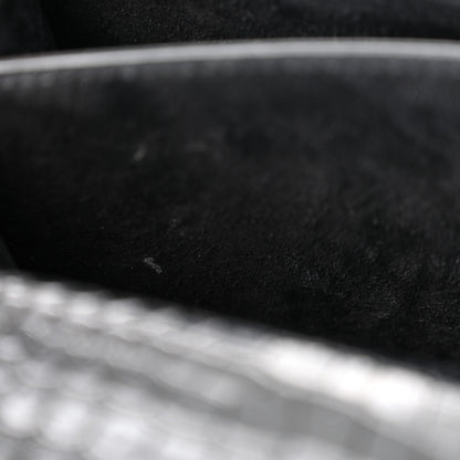 Saint Laurent Calfskin Crocodile Embossed Medium Monochrome Monogram Sunset Black 10 of 13