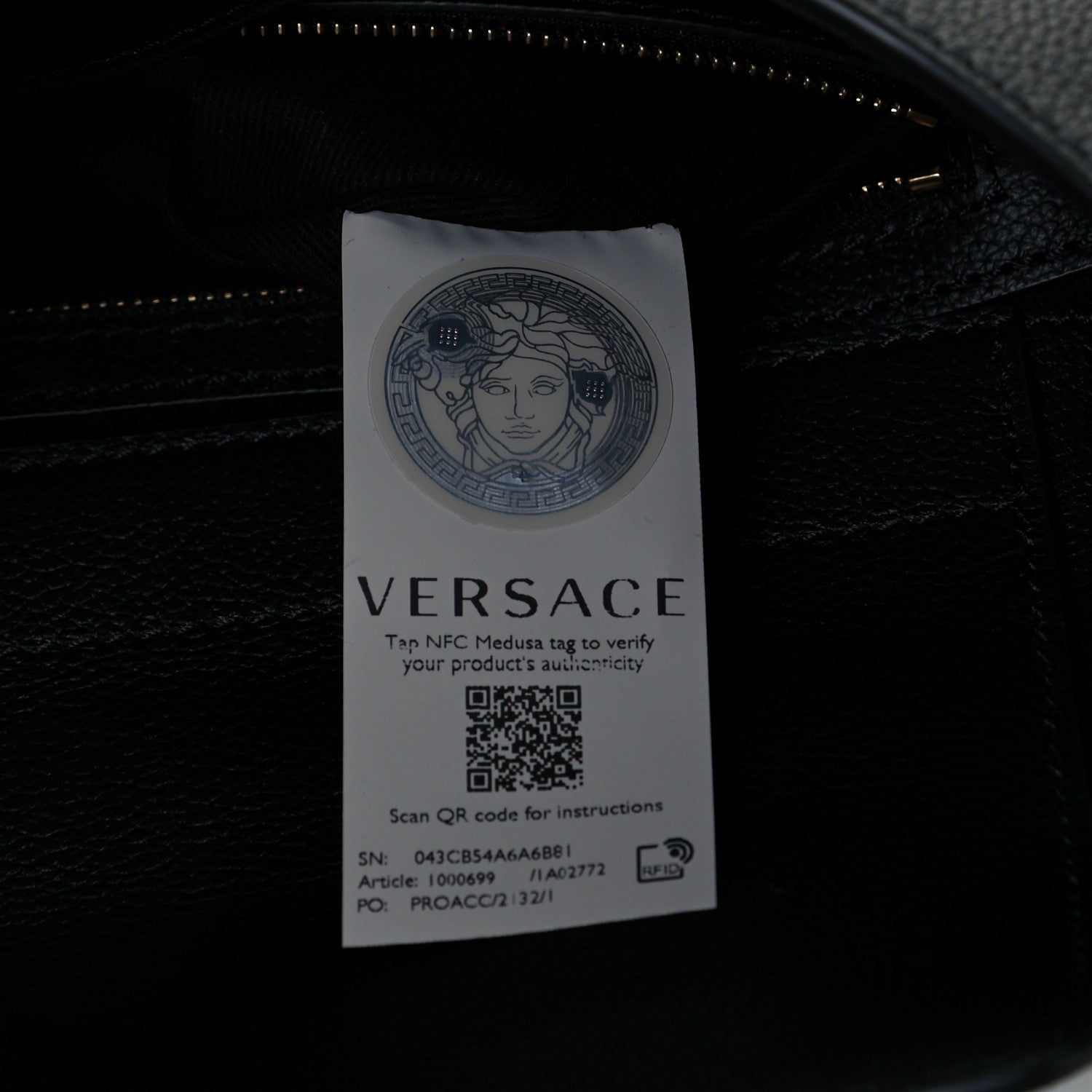 Versace Calfskin La Medusa Chain Hobo Bag Black 8 of 11