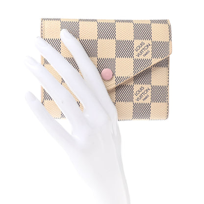 Louis Vuitton Damier Azur Victorine Wallet Rose Ballerine 2 of 8