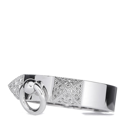 Hermes 18K White Gold Diamond Collier De Chien PM Ring 51 5.75 3 of 6