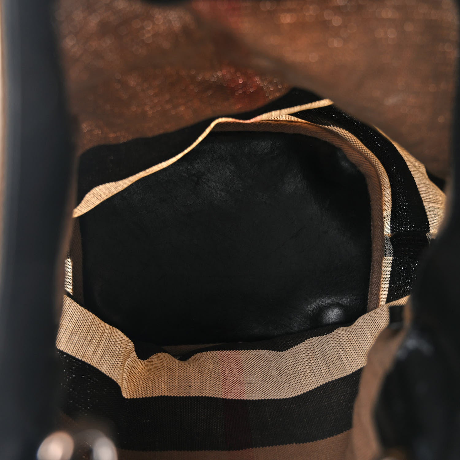 Burberry Canvas Mega Check Medium Ashby Hobo Black 6 of 13