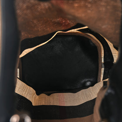 Burberry Canvas Mega Check Medium Ashby Hobo Black 6 of 13