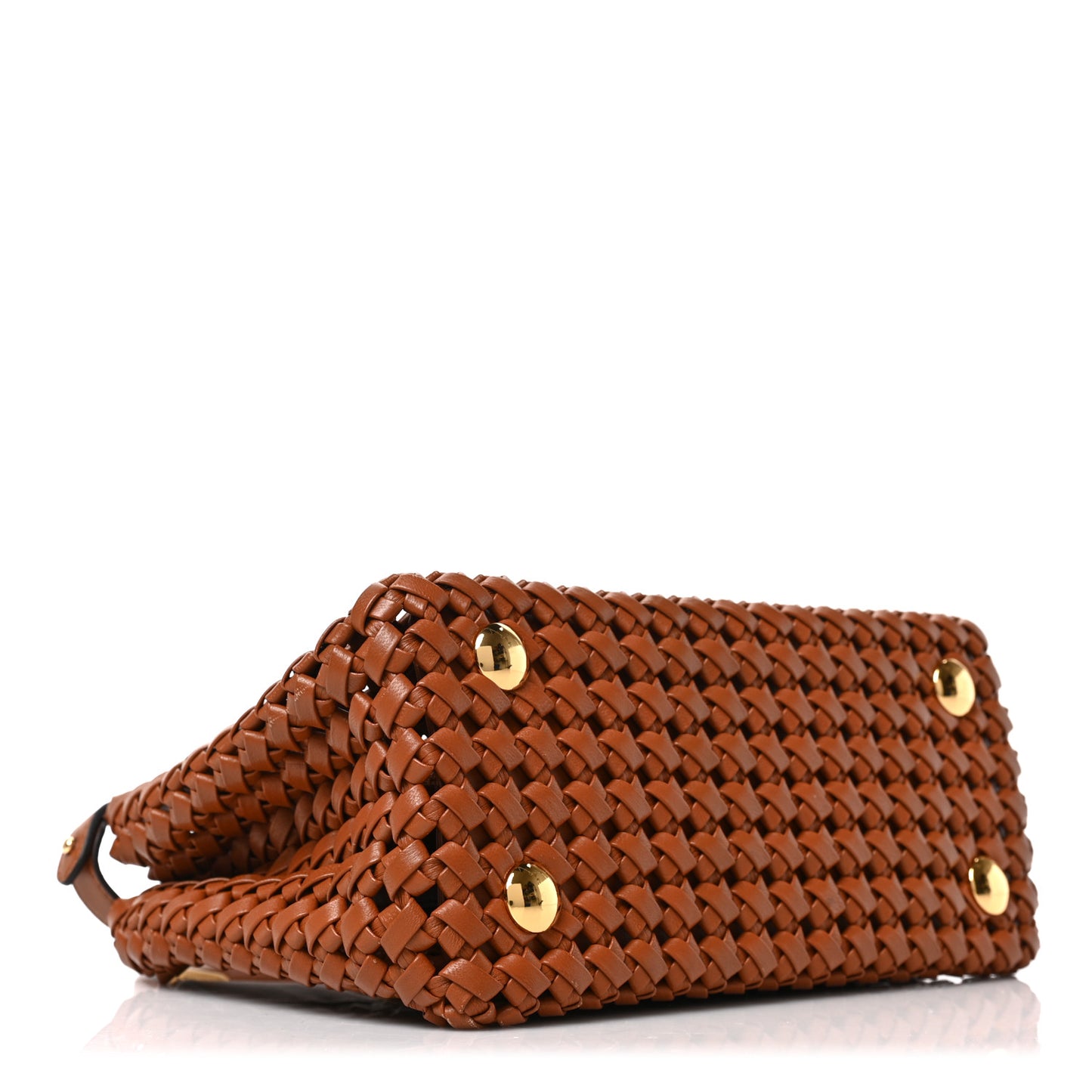 Nappa Woven Mini Peekaboo Iconic Satchel Cuoio