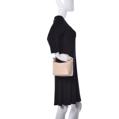 Chanel Lambskin Quilted Small Hobo Beige 3 of 12