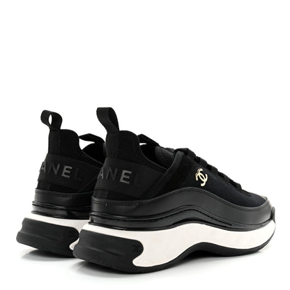 Chanel Velvet Calfskin Mixed Fibers CC Sneakers 35.5 Black 4 of 10