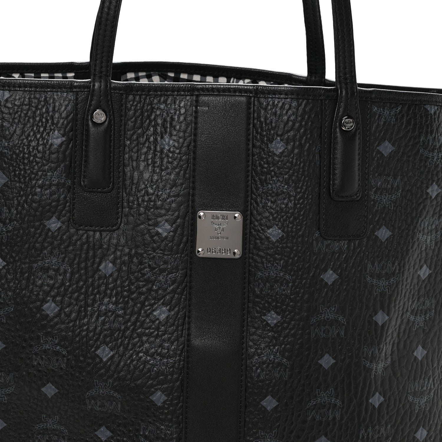 MCM Visetos Large Liz Reversible Shopper Tote Black 11 of 16