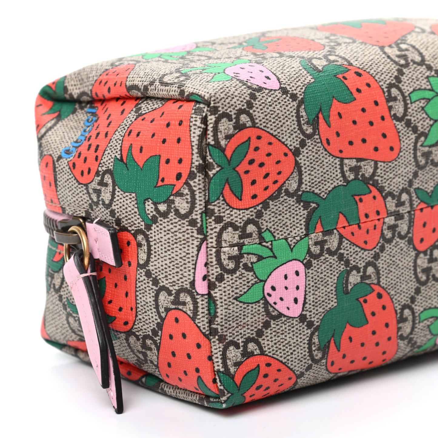 GG Supreme Monogram Strawberry Cosmetic Case