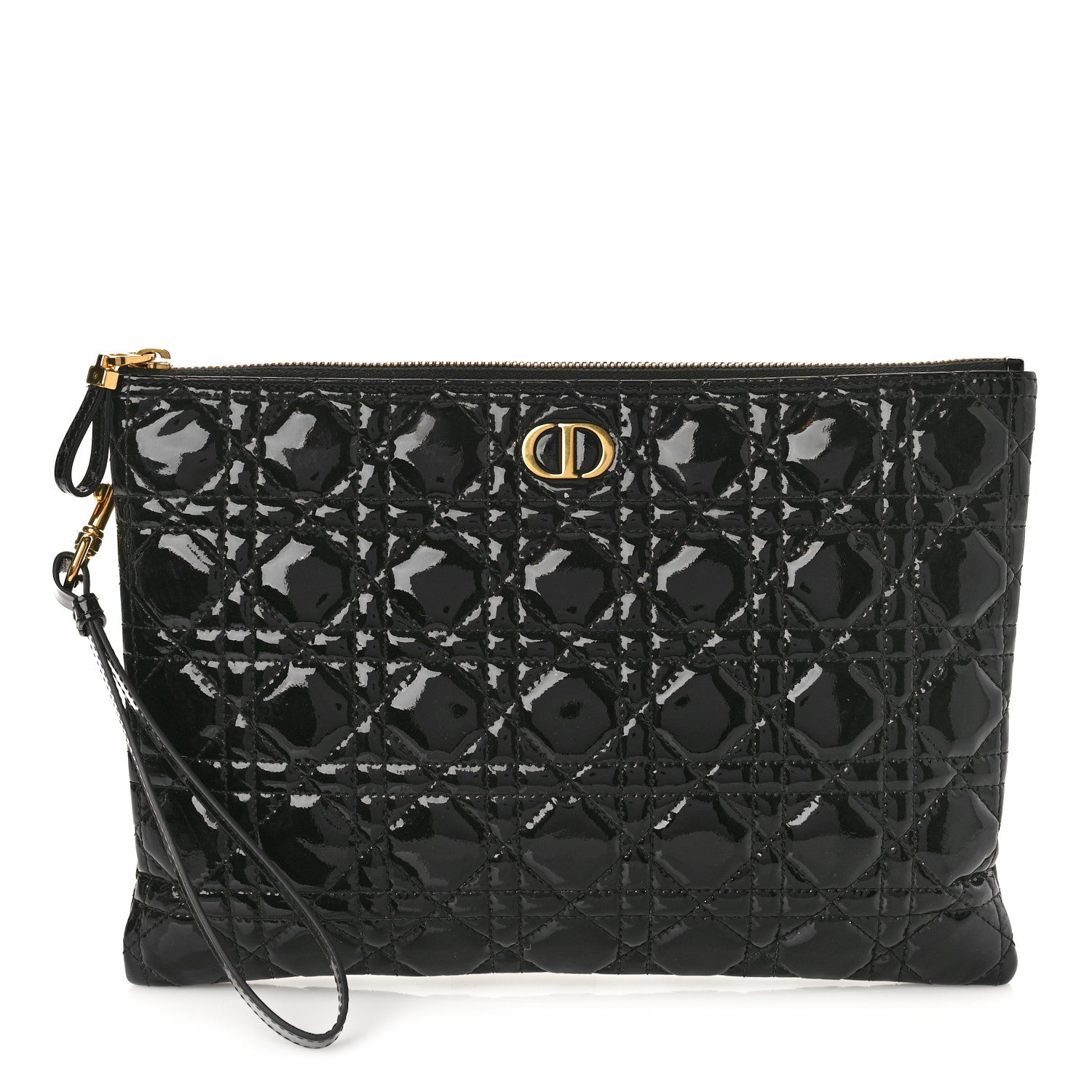 Christian Dior Patent Cannage Large Caro Daily Pouch Black 1 of 11